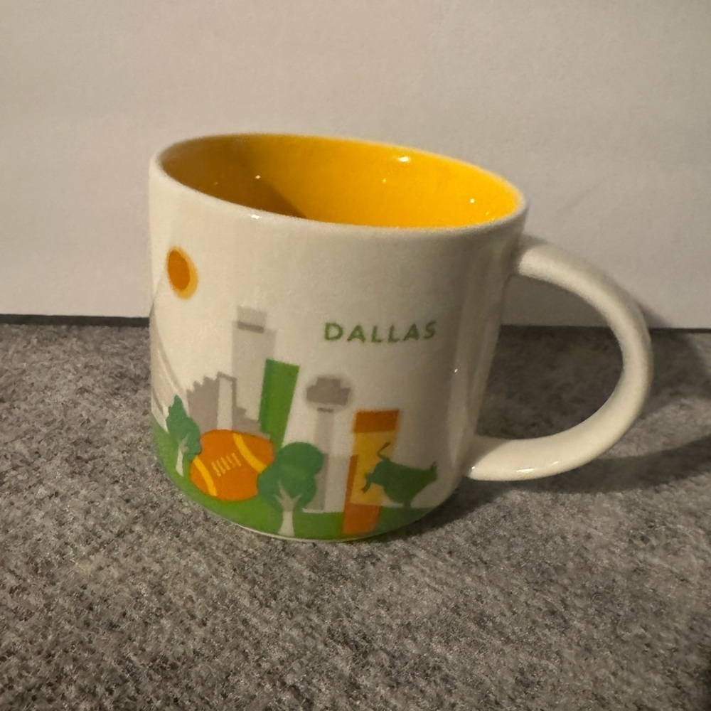 Starbucks Dallas Mug with Yellow Interior
